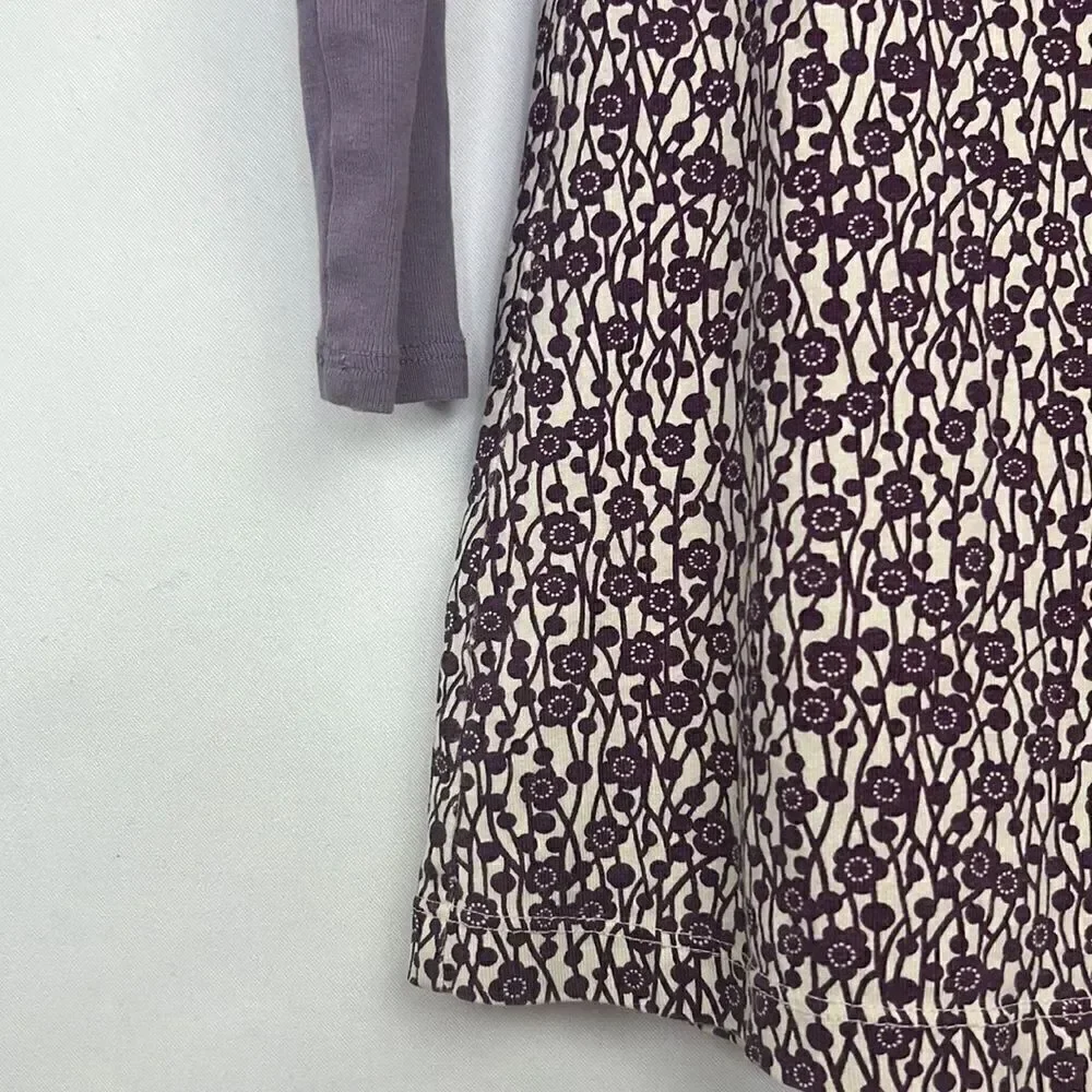 Tea purple and cream knit dress long sleeve E UC size 3